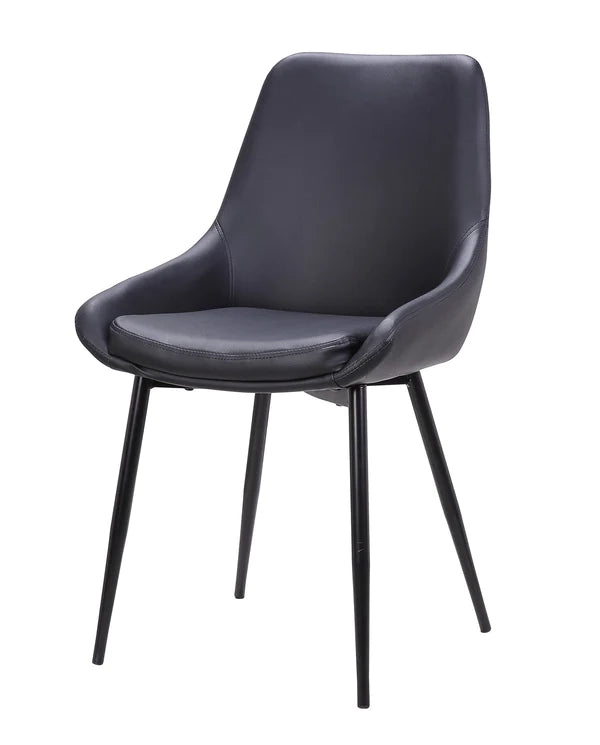 Black PU Dining Chair (Set of 2)