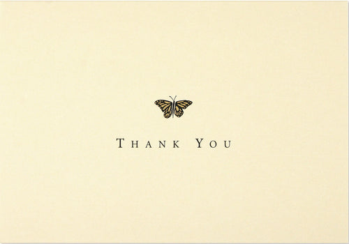 Gold Butterfly Thank You Card Set