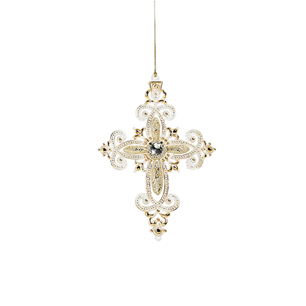 Champagne Gold Cross Tree Ornament II