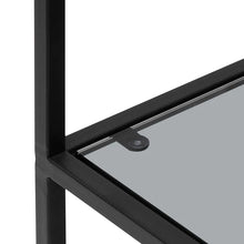 Load image into Gallery viewer, Grey Glass Console Table with Black Base