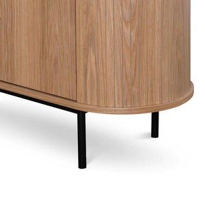 Natural Oak Sideboard with Black Metal Legs