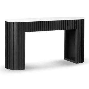 Black Console Table with White Marble