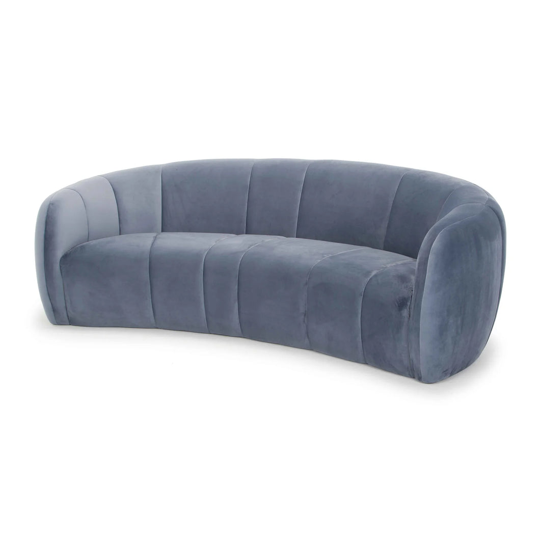 Dust Blue Three-Seater Fabric Sofa