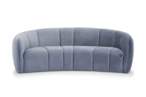 Dust Blue Three-Seater Fabric Sofa