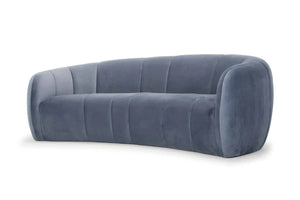 Dust Blue Three-Seater Fabric Sofa