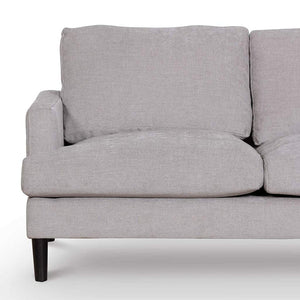 Oyster Beige Two-Seater Fabric Sofa with Black Legs