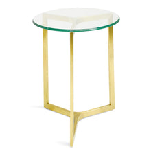 Load image into Gallery viewer, Round Glass Side Table with Gold Base