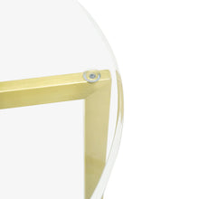 Load image into Gallery viewer, Round Glass Side Table with Gold Base