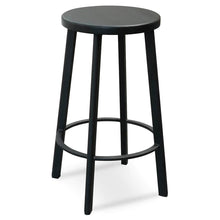Load image into Gallery viewer, Black Frame Bar Stool with Black Timber Seat