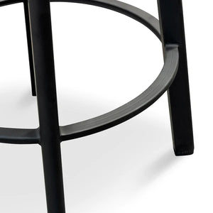 Black Frame Bar Stool with Black Timber Seat