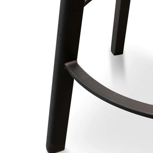 Black Frame Bar Stool with Natural Timber Seat