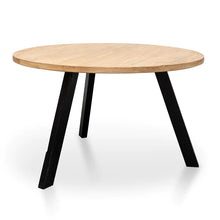 Load image into Gallery viewer, 1.25m Round Reclaimed Dining Table with Black Legs