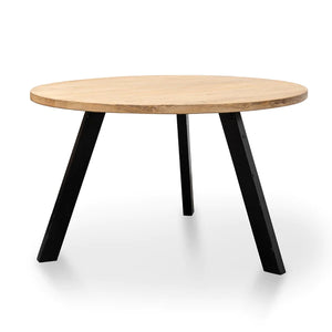 1.25m Round Reclaimed Dining Table with Black Legs