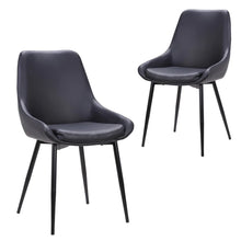 Load image into Gallery viewer, Black PU Dining Chair (Set of 2)