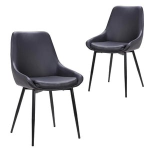 Black PU Dining Chair (Set of 2)